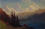 Albert Bierstadt Canvas Paintings - Splendour of the Grand Tetons
